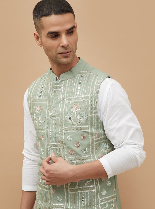 MELANGE Embroidered Nehru Jacket