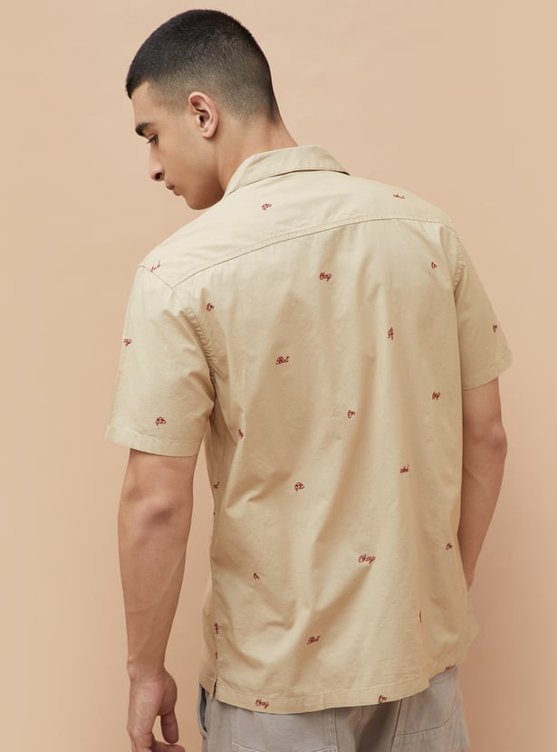 FAME FOREVER Embroidered Smart Fit Shirt