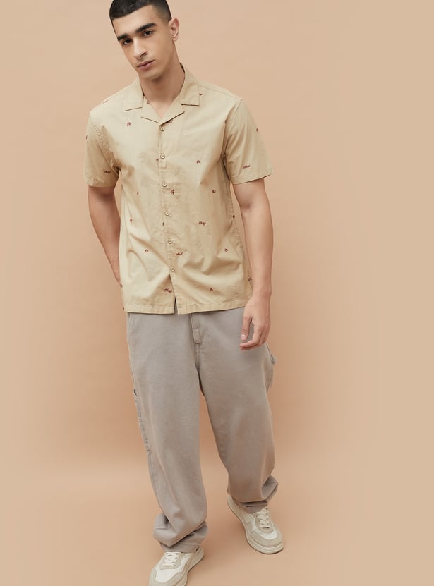 FAME FOREVER Embroidered Smart Fit Shirt