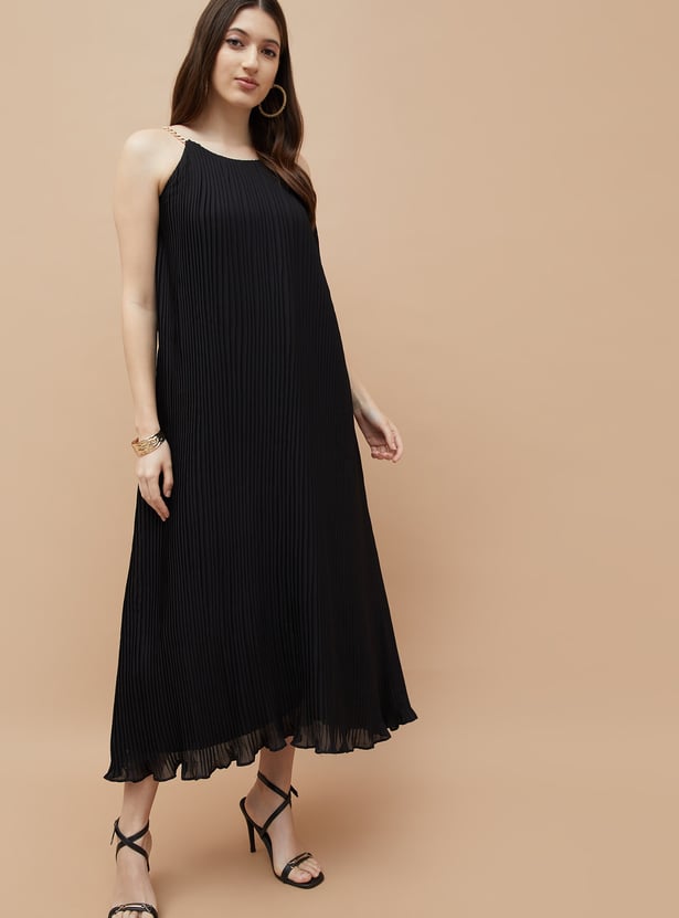 MELANGE Pleated Maxi Dress