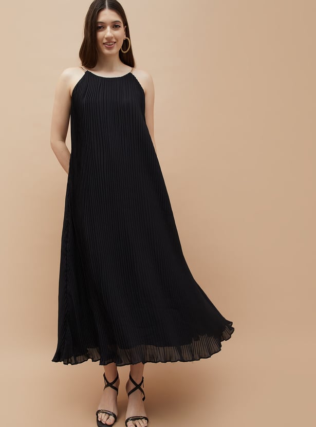 MELANGE Pleated Maxi Dress