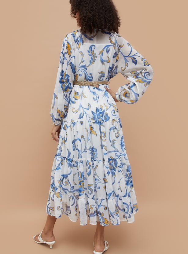 COLOUR ME Floral Print A-Line Dress with Cami