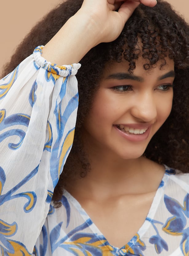 COLOUR ME Floral Print A-Line Dress with Cami
