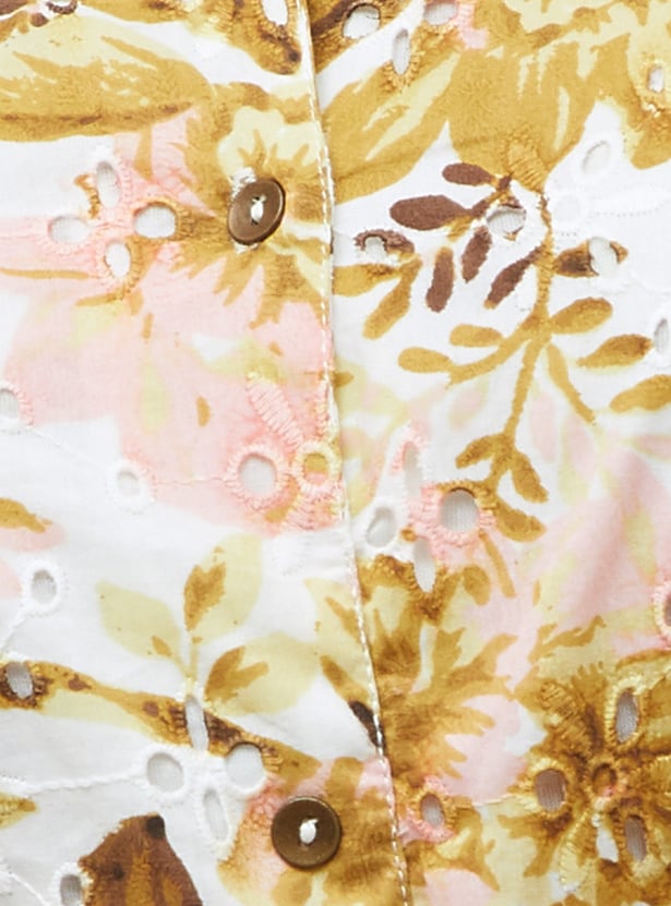 COLOUR ME Floral Print A-Line Dress with Belt
