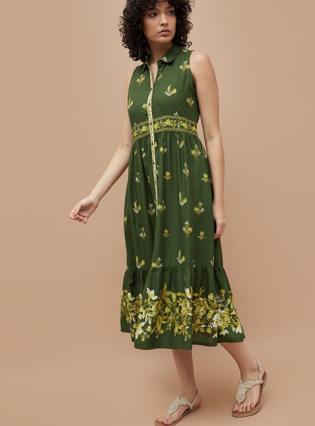 COLOUR ME Printed A-line Dress