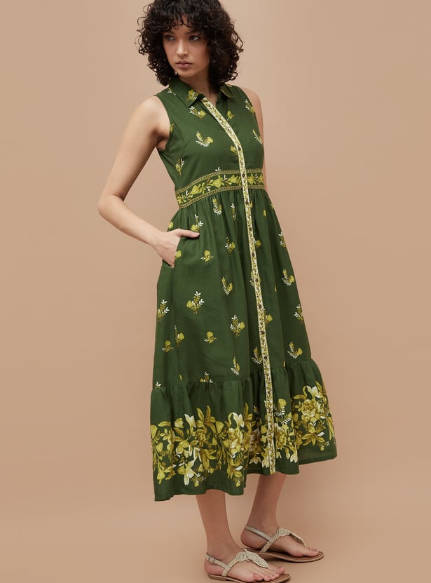 COLOUR ME Printed A-line Dress