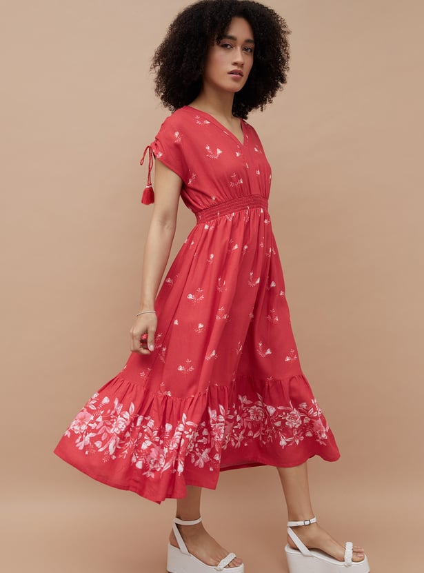 COLOUR ME Floral Print A-line Dress