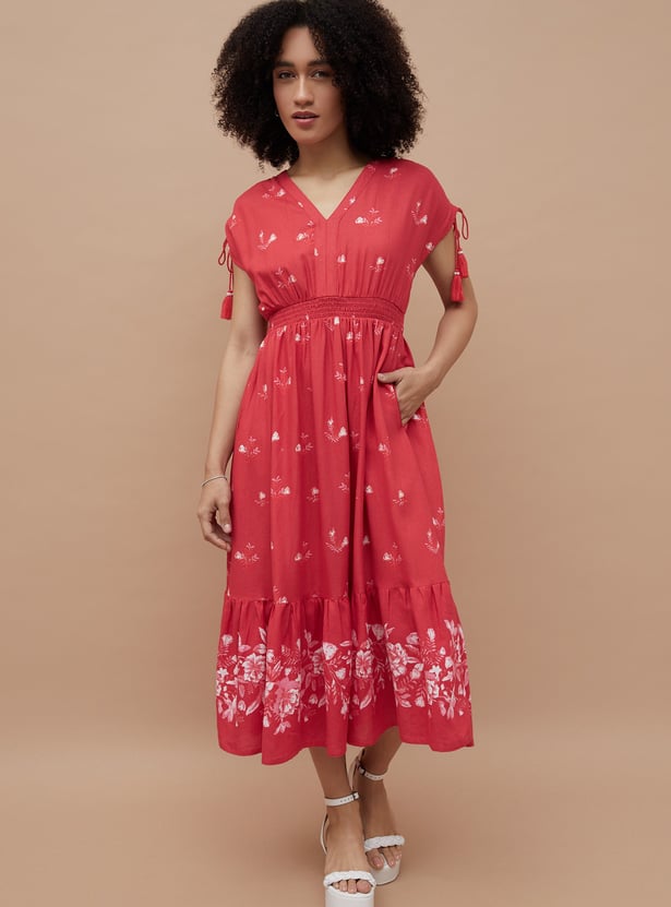 COLOUR ME Floral Print A-line Dress