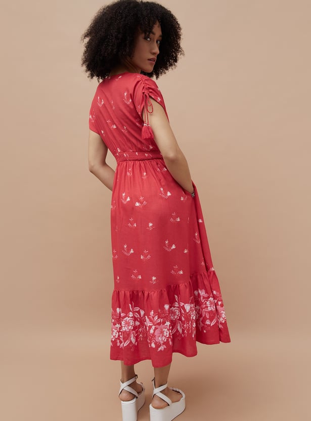 COLOUR ME Floral Print A-line Dress