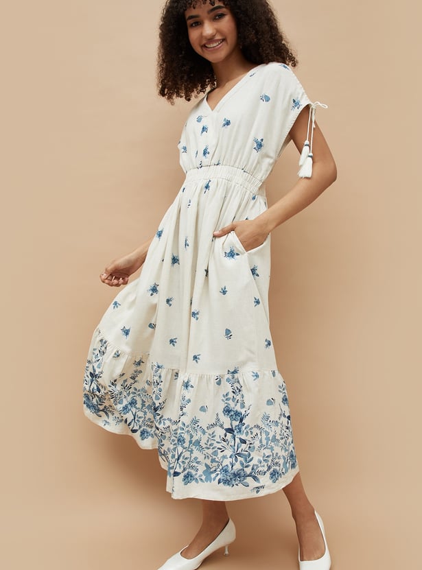 COLOUR ME Floral Print Maxi Dress