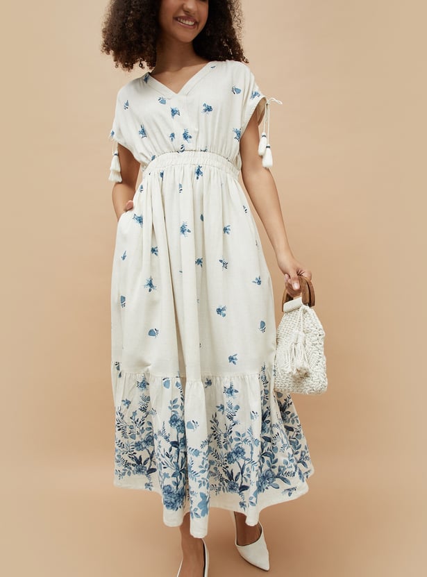 COLOUR ME Floral Print Maxi Dress