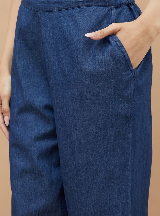 COLOUR ME Solid Denim Joggers