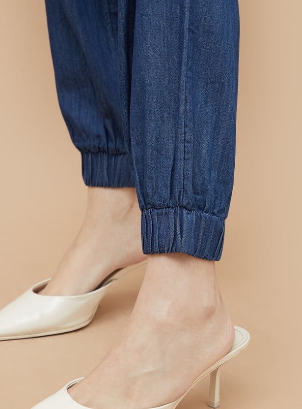 COLOUR ME Solid Denim Joggers
