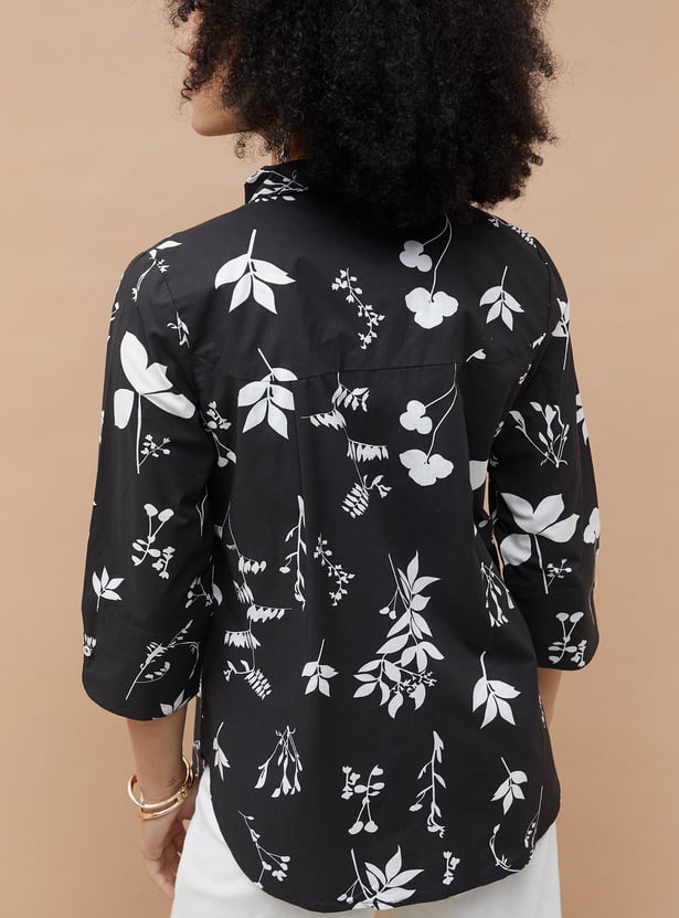 COLOUR ME Floral Print Collared Tunic