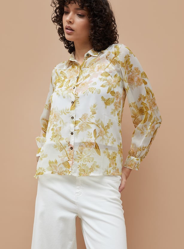 COLOUR ME Floral Shirt with Camisole