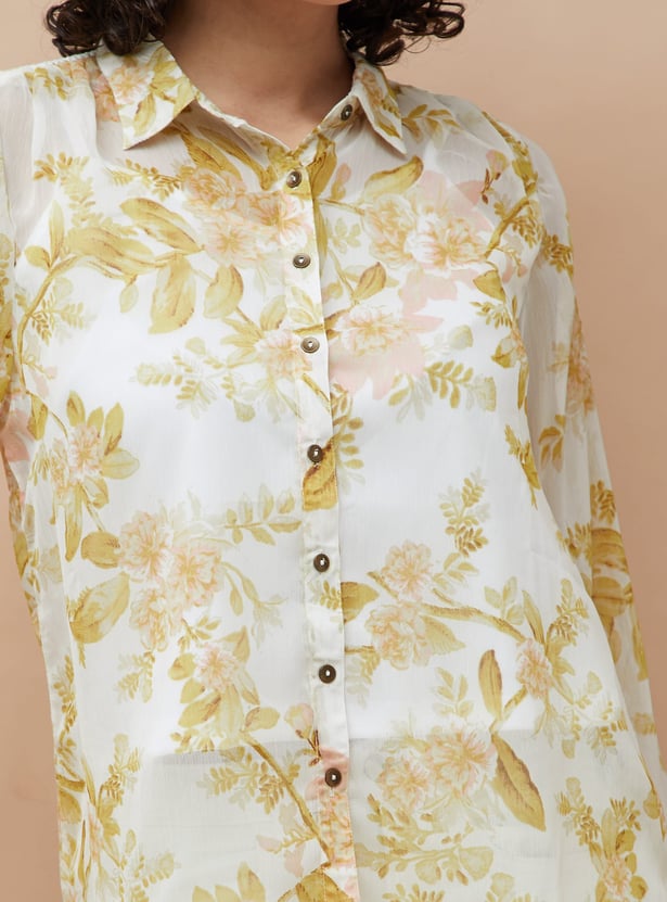 COLOUR ME Floral Shirt with Camisole