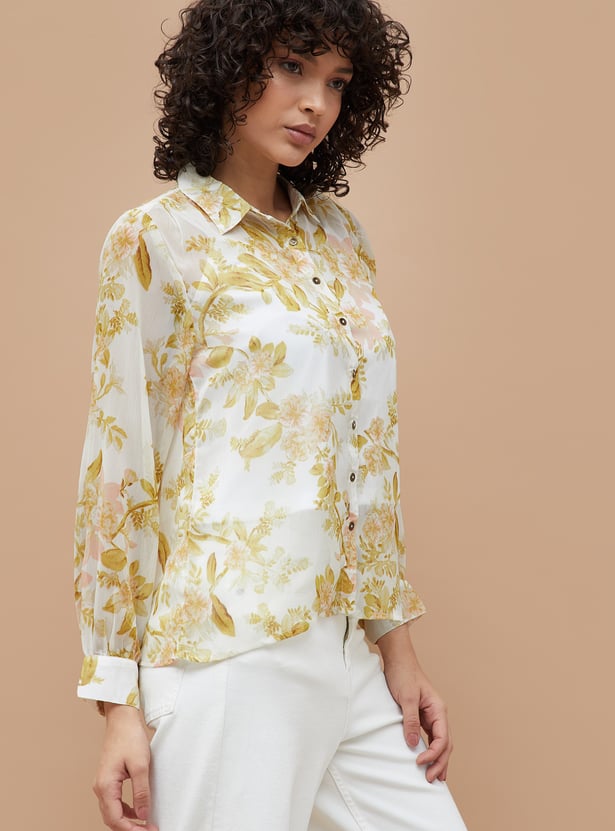 COLOUR ME Floral Shirt with Camisole