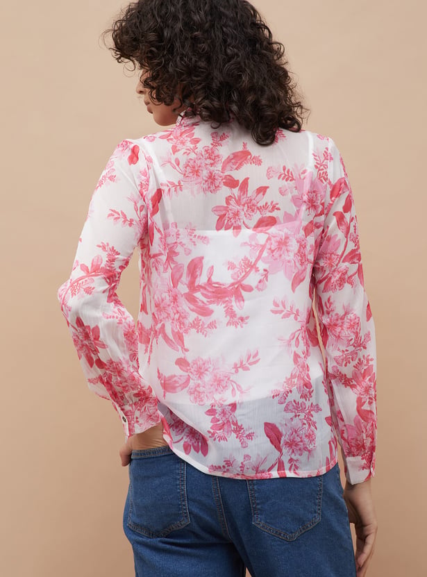 COLOUR ME Floral Print Shirt with Camisole