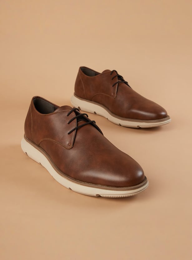 CODE Solid Lace-Up Derby Shoes