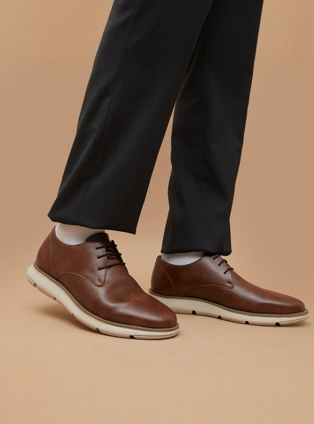 CODE Solid Lace-Up Derby Shoes