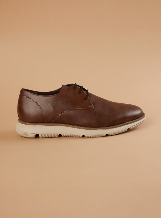 CODE Solid Lace-Up Derby Shoes