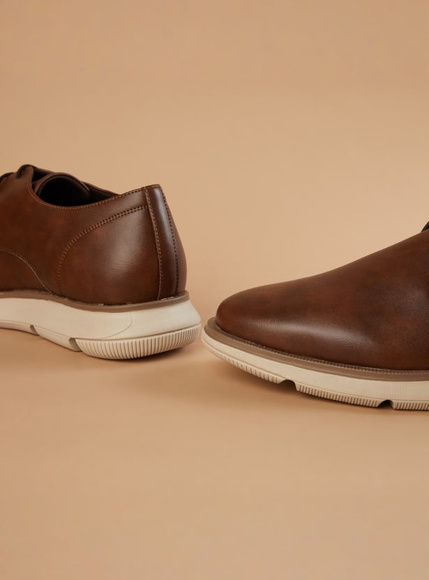 CODE Solid Lace-Up Derby Shoes