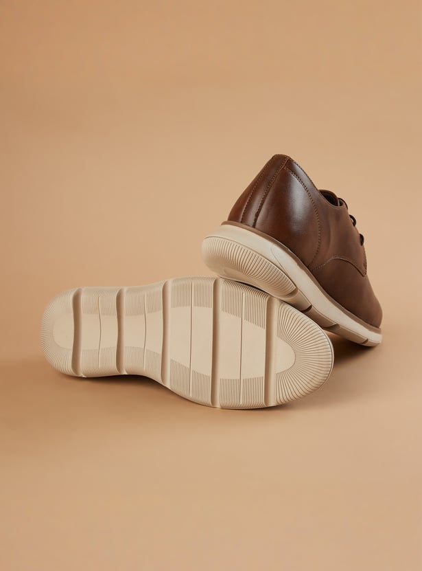 CODE Solid Lace-Up Derby Shoes