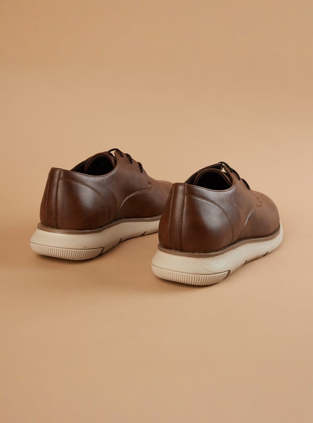 CODE Solid Lace-Up Derby Shoes