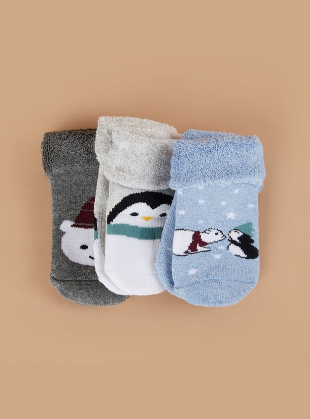 FAME FOREVER Assorted Ankle-Length Socks - Pack of 3
