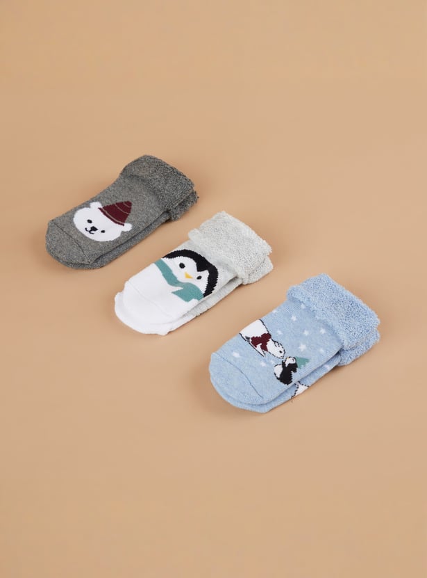 FAME FOREVER Assorted Ankle-Length Socks - Pack of 3