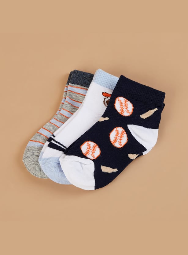 FAME FOREVER Printed Ankle-length Socks - Pack of 3