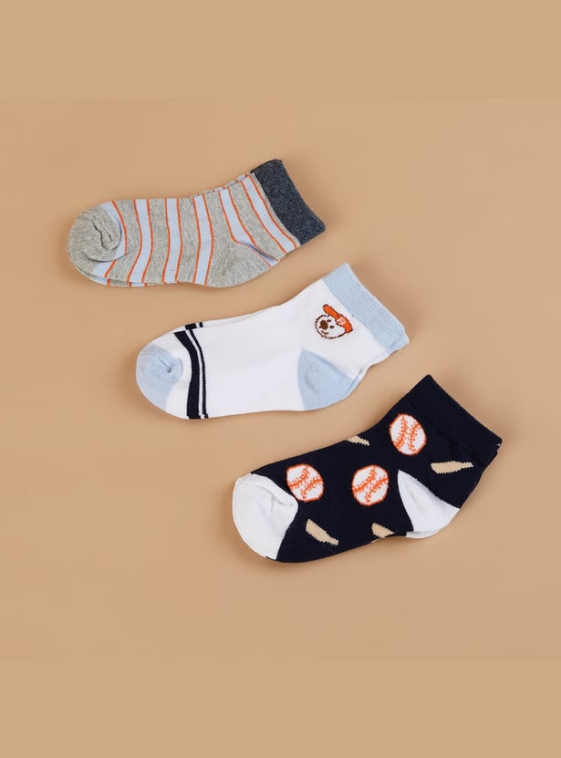 FAME FOREVER Printed Ankle-length Socks - Pack of 3