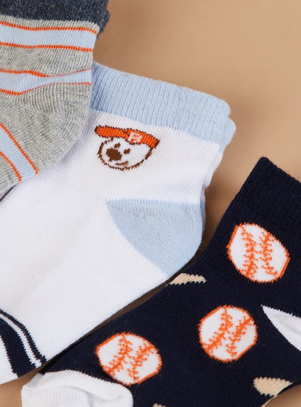 FAME FOREVER Printed Ankle-length Socks - Pack of 3