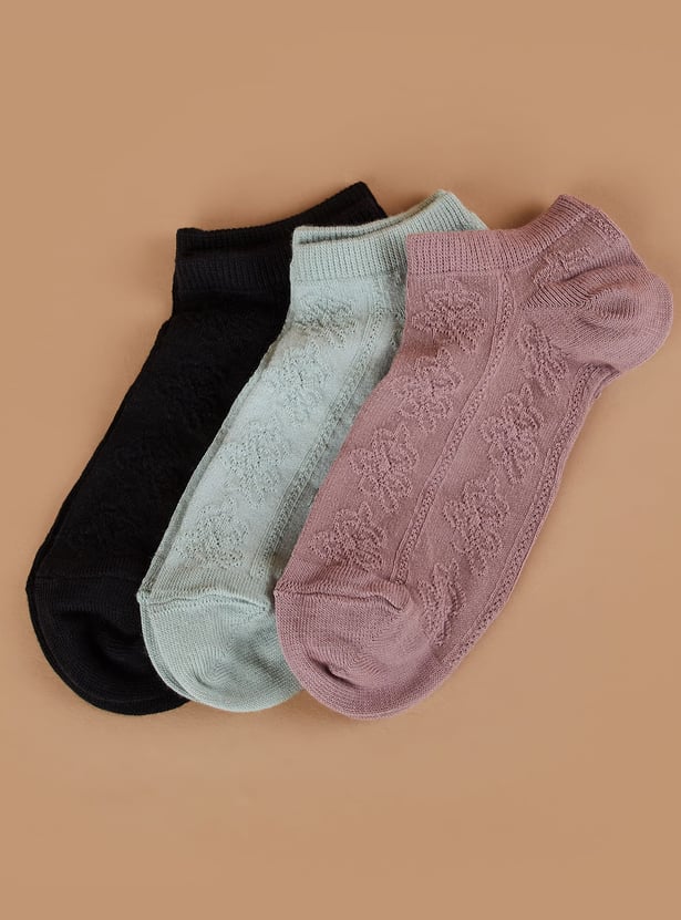 GINGER Patterned Ankle Length Socks - Pack of 3