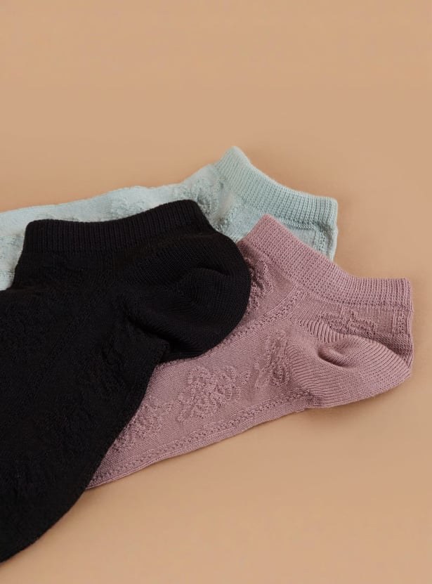 GINGER Patterned Ankle Length Socks - Pack of 3