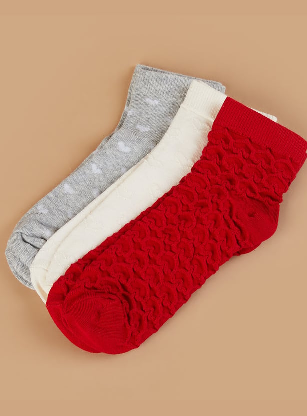 GINGER Assorted Ankle Length Socks - Pack of 3