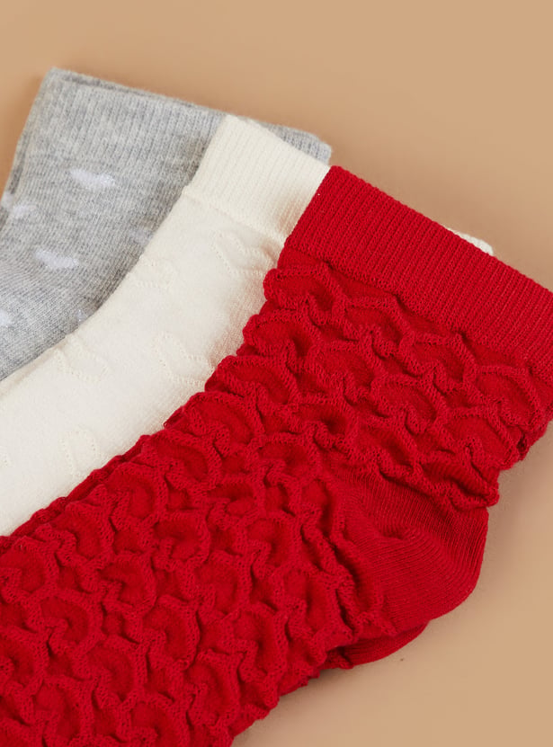 GINGER Assorted Ankle Length Socks - Pack of 3