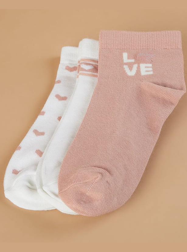 GINGER Knitted Ankle-Length Socks - Pack of 3