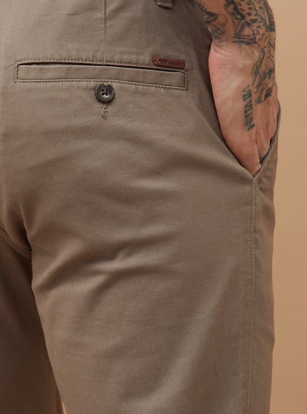 FAME FOREVER Solid Slim Tapered Trousers