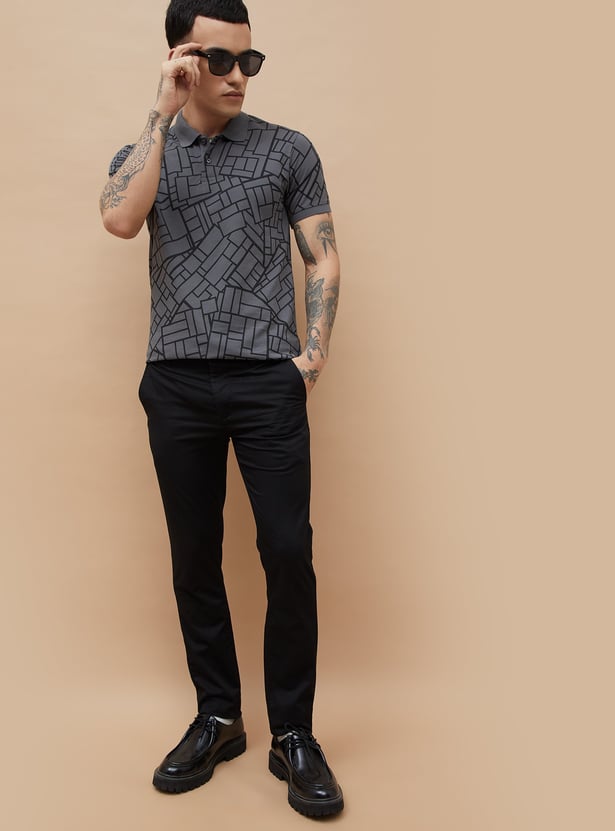 FAME FOREVER Solid Slim Tapered Trousers
