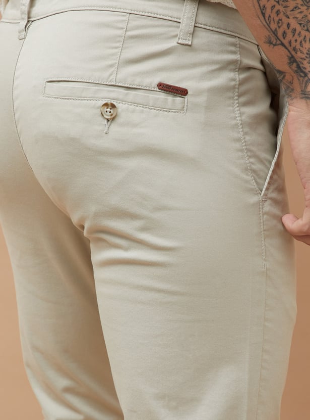 FAME FOREVER Solid Slim Tapered Trousers