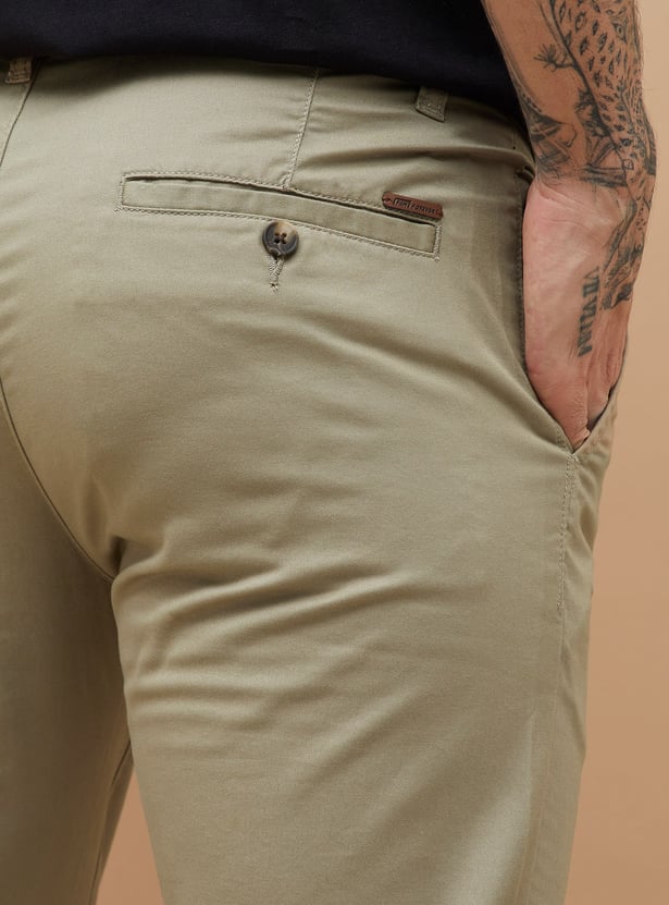 FAME FOREVER Solid Slim Tapered Trousers