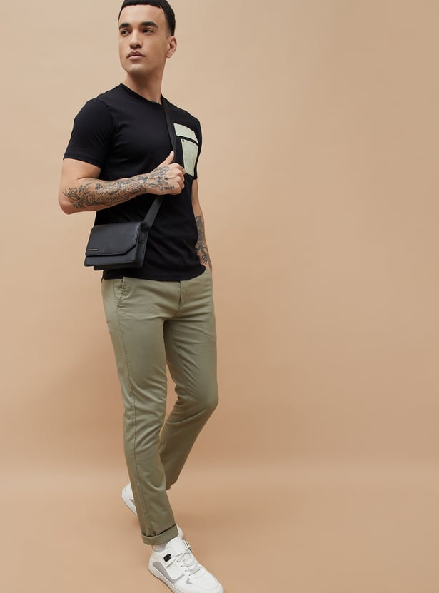 FAME FOREVER Solid Slim Tapered Trousers