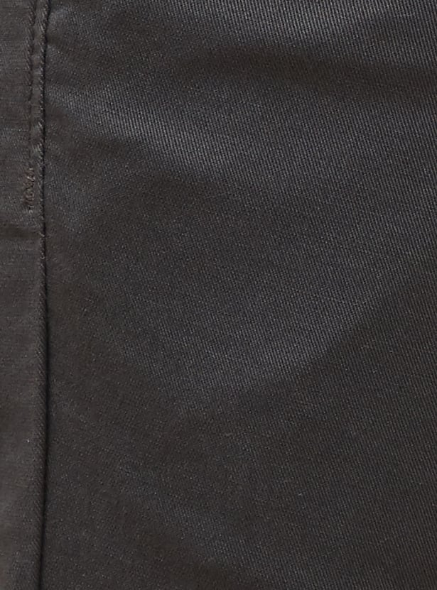 FAME FOREVER Solid Slim Tapered Trousers