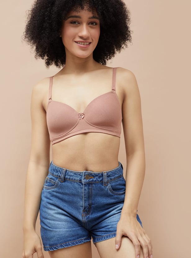 GINGER Assorted Padded Non Wired T-shirt Bra - Pack of 2