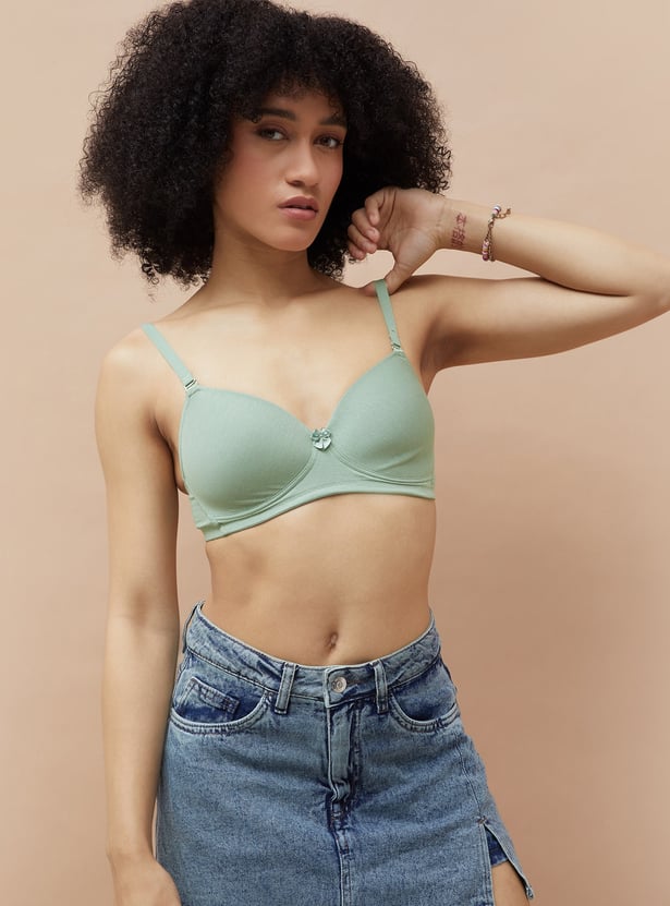 GINGER Assorted Padded Non Wired T-shirt Bra - Pack of 2
