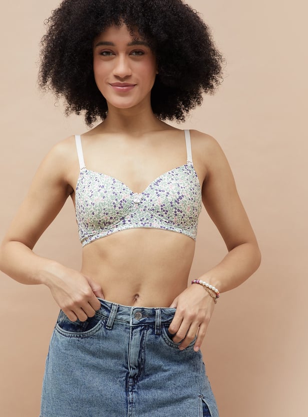 GINGER Assorted Padded Non Wired T-shirt Bra - Pack of 2