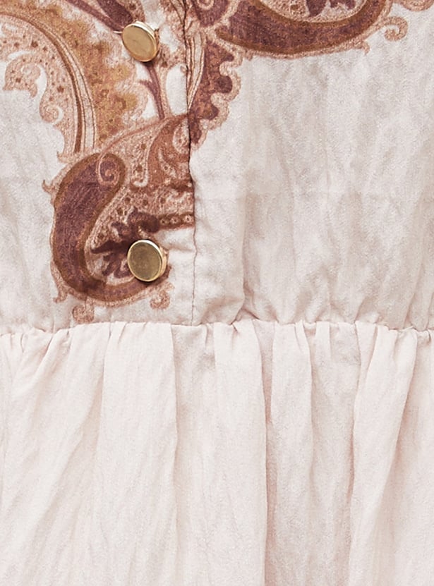 CODE Printed Fit & Flare Dress