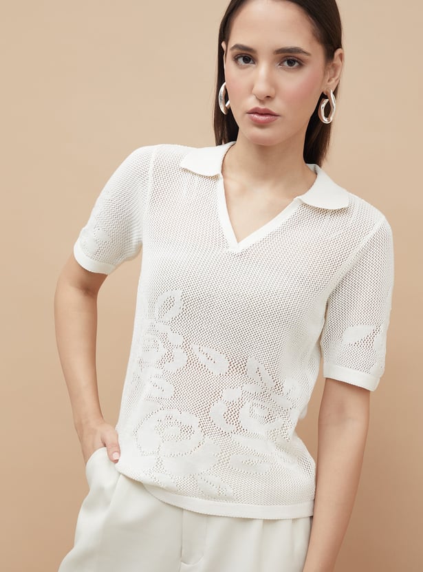 CODE Open Knit Top