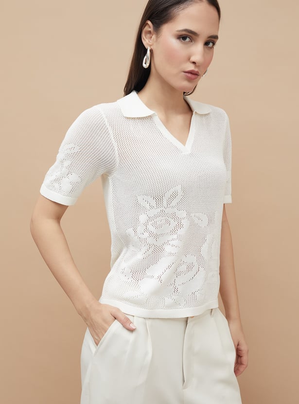 CODE Open Knit Top